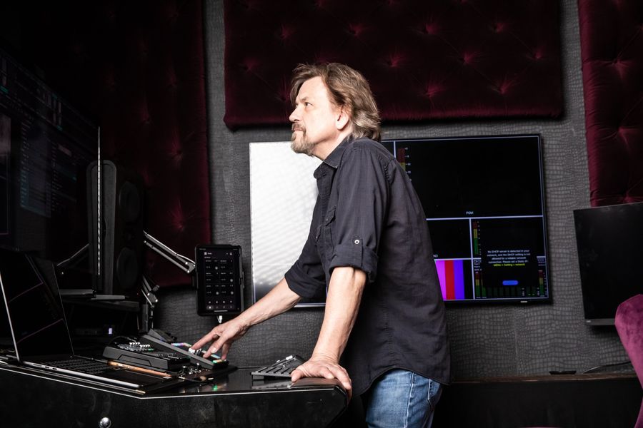 Rodney Good at the A/V desk.